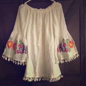 Sun Dress with Embroidered Flowers